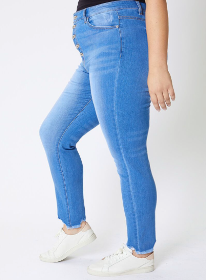 Ava High Waisted Button Fly Jean XL-3XL
