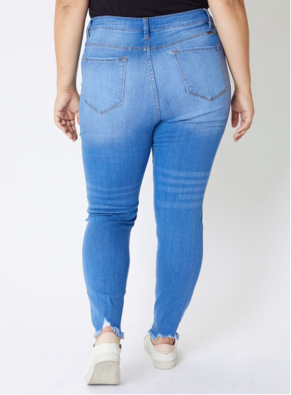 Ava High Waisted Button Fly Jean XL-3XL