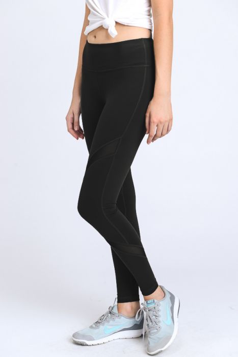 Back Mesh Panel Leggings