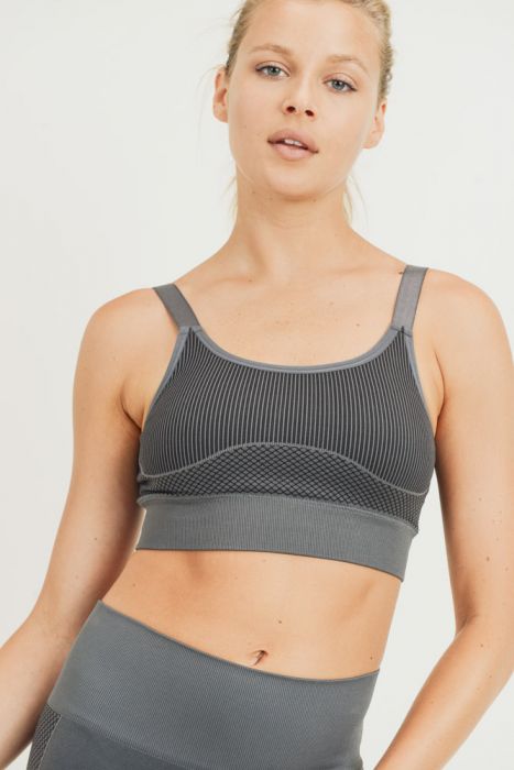 Seamless Sports Bra -Charcoal