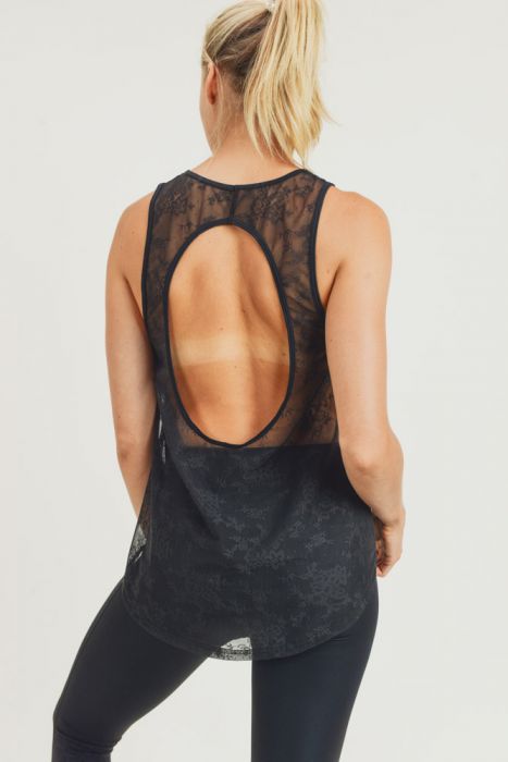 Floral Lace Muscle Tank