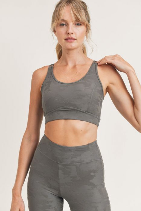 Camo Textured Sports Bra