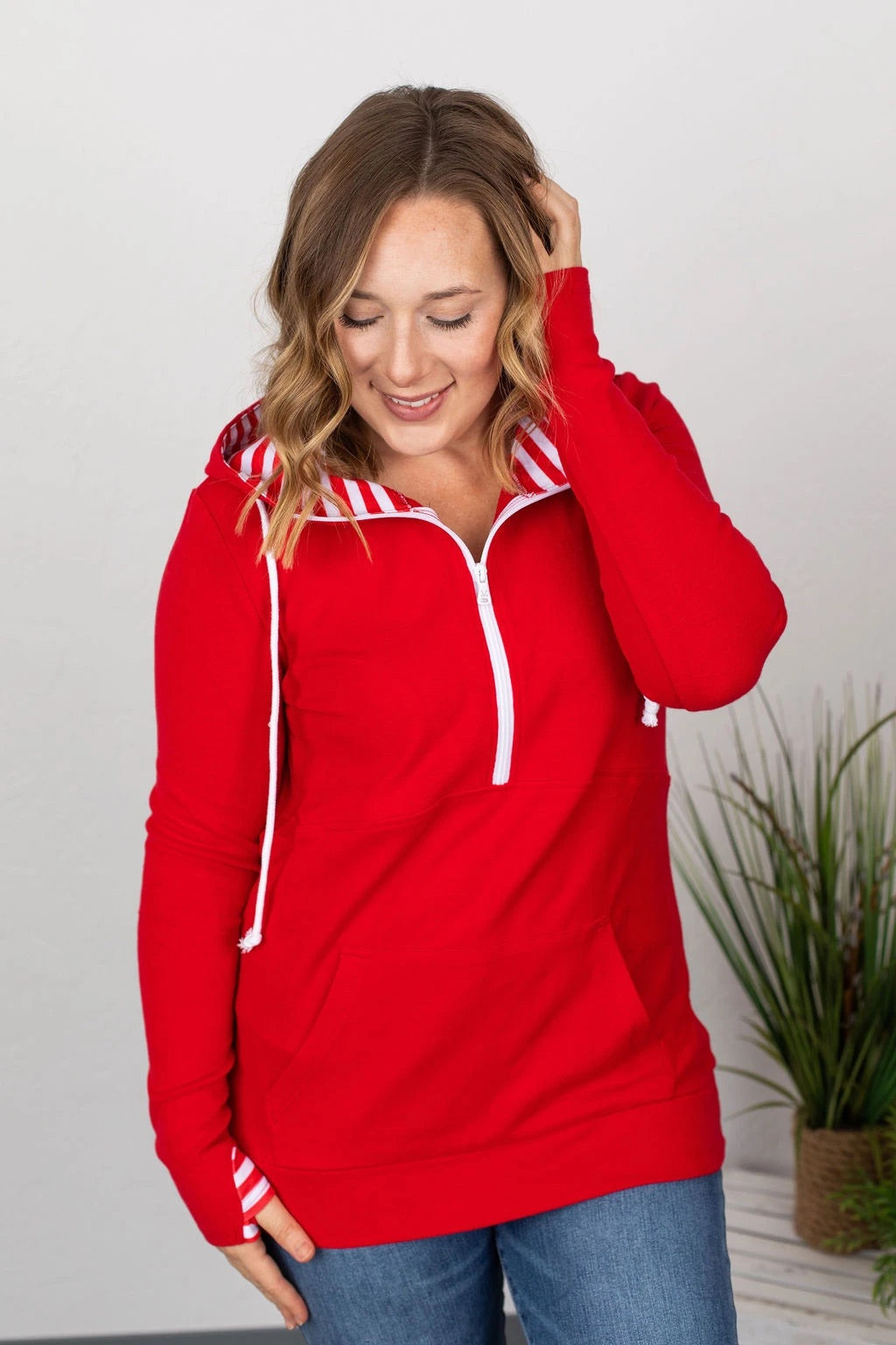 Candy Cane Half Zip Hoodie XS-3XL