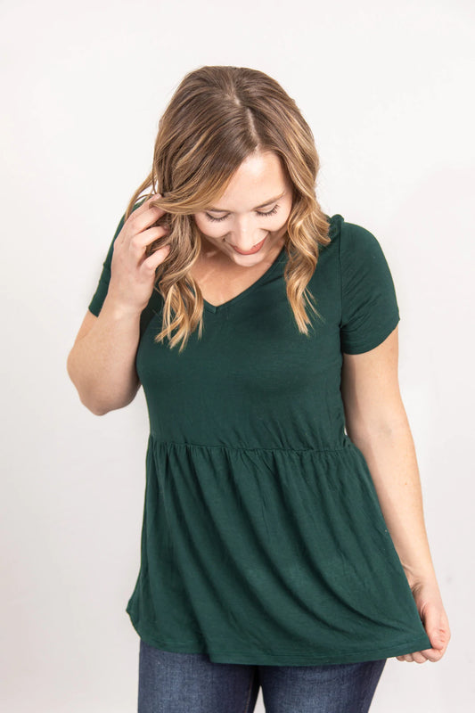Evergreen V neck Top