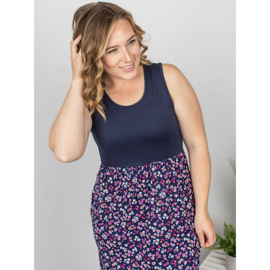 Navy Floral Maxi