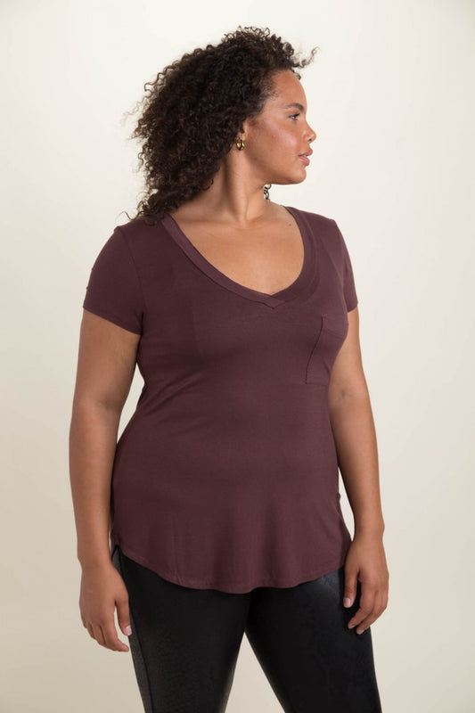 Active Plus V-Neck- Burgundy