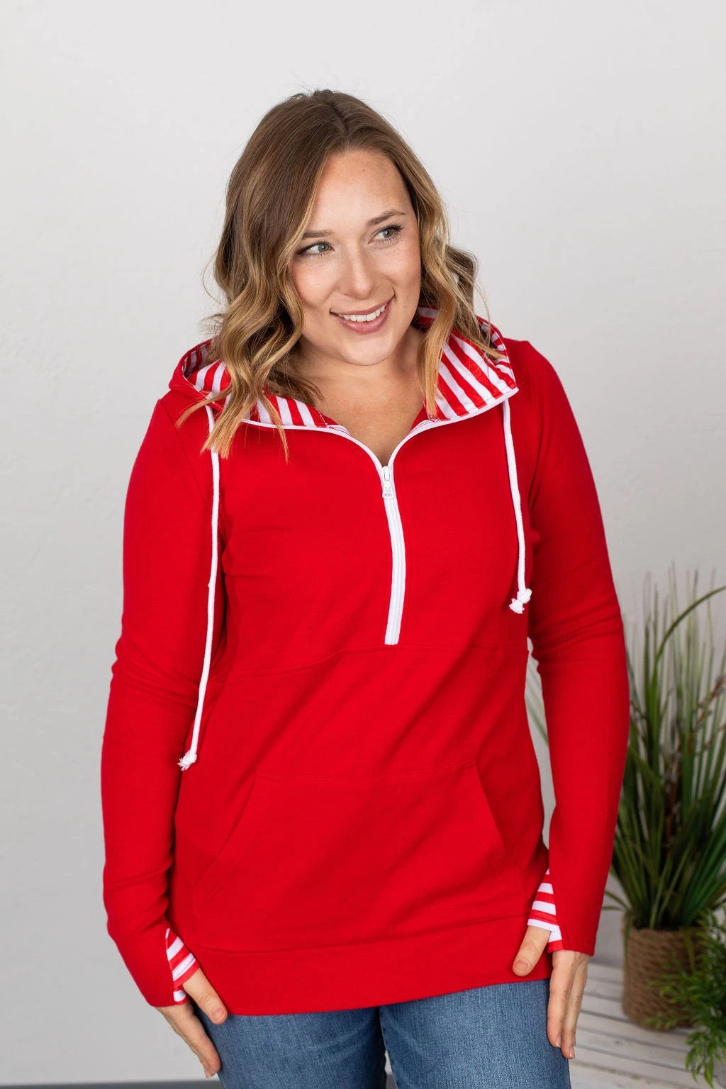 Candy Cane Half Zip Hoodie XS-3XL