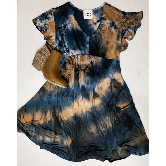 Smokey Blues Babydoll Dress