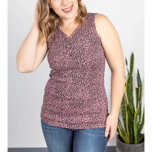 Funky Addison Leopard Tank S-2X