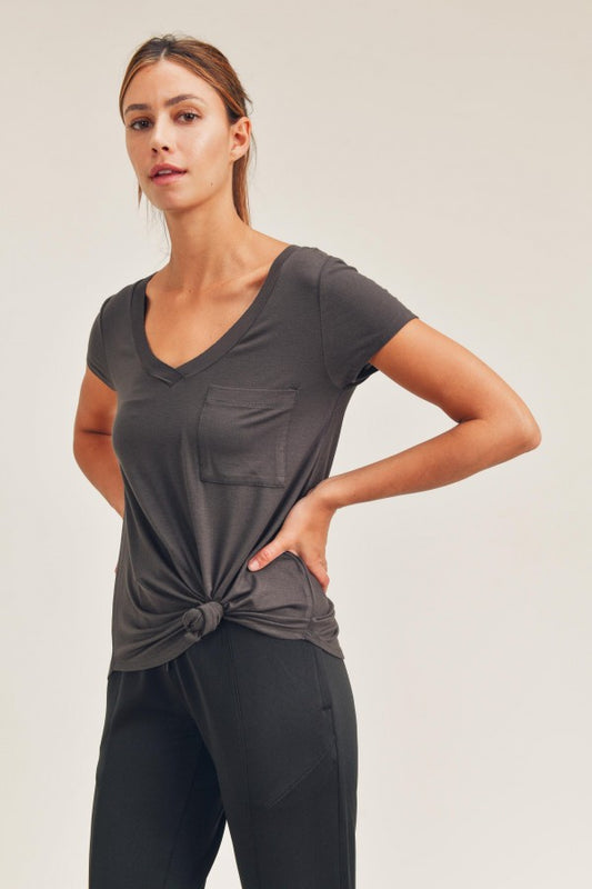 Active V-Neck Top - Dark Olive