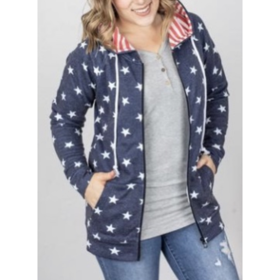 Patriotic Zip Up Hoodie XS-3XL